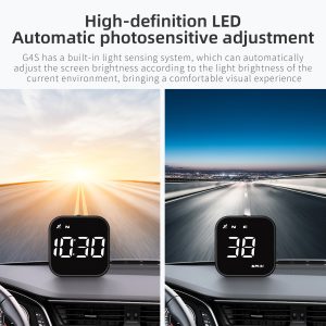 Pecham G4S Digital GPS Speedometer, Car Universal HUD Head Up Display with Speed MPH, Compass Driving Direction, Fatigue Driving Reminder, Overspeed Alarm Trip Meter, for All Vehicle