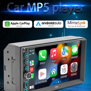 Pecham 6.2-inch LED touchscreen, Stereo, Bluetooth, Micro SD, USB, MP3, MP5 Player With Mobile Bluetooth Carplay and Card Insertion Car Radio