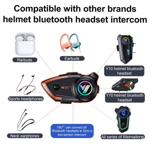 Pecham 2 Pcs Bluetooth Intercom For Headset Helmet With MIC Helmet Accessories Bluetooth Speaker